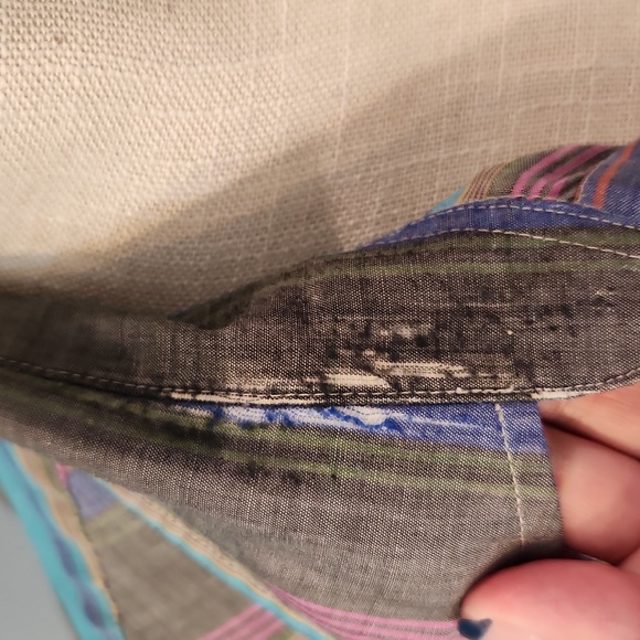 Western Plainsman For Tall Men Striped Pearl Snap Short Sleeve Shirt Vintage 90s - Picture 3 of 12